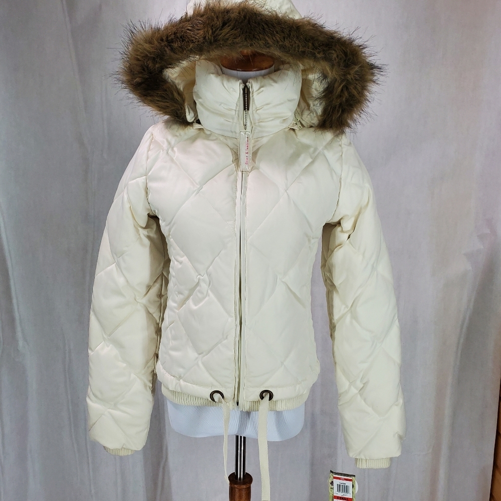 American Rag Down Puffer Coat- Size XS NWT Thumb Holes Hood Pockets Y2K